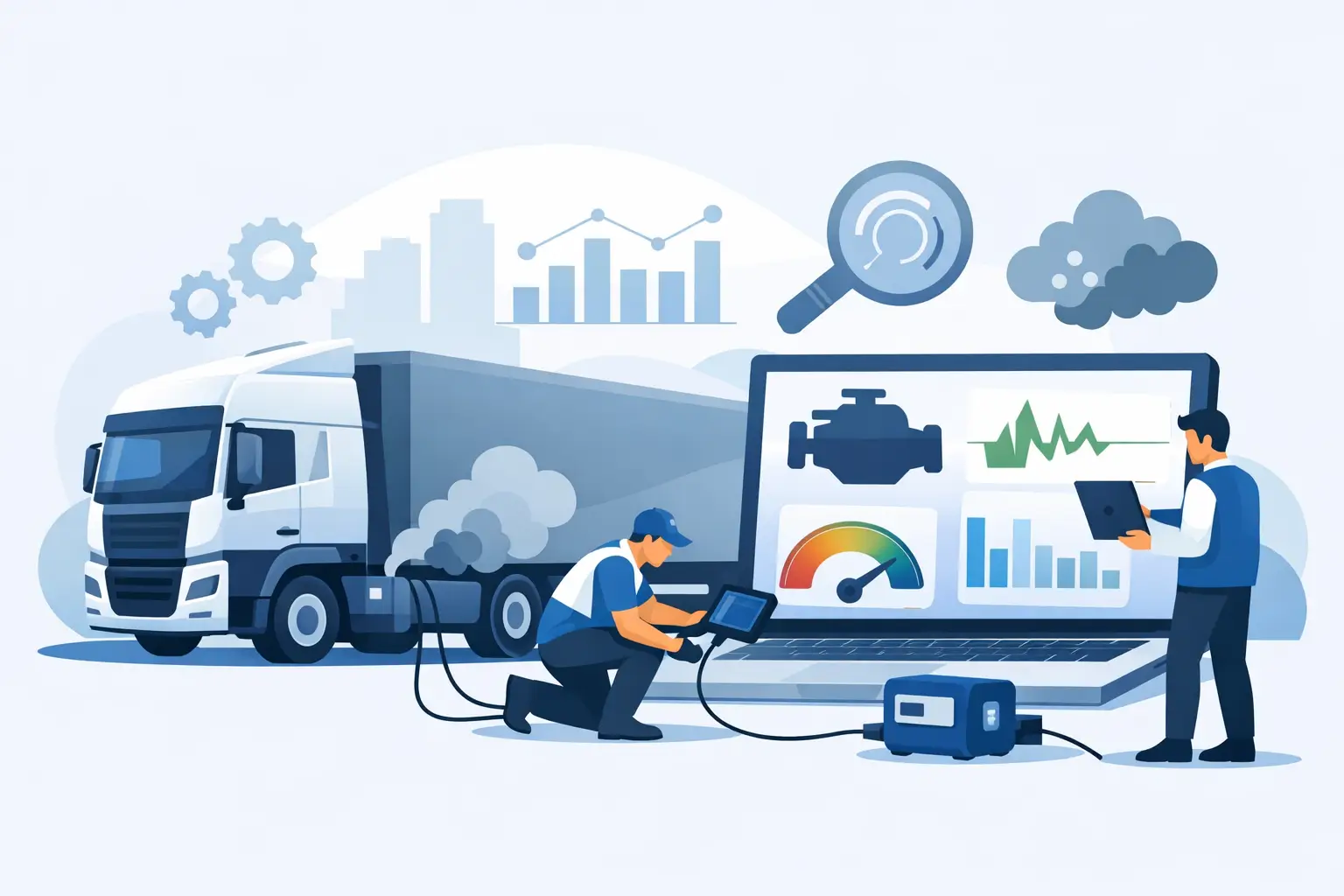 تشخيص أنظمة الانبعاثات للشاحنات بدقة أعلى