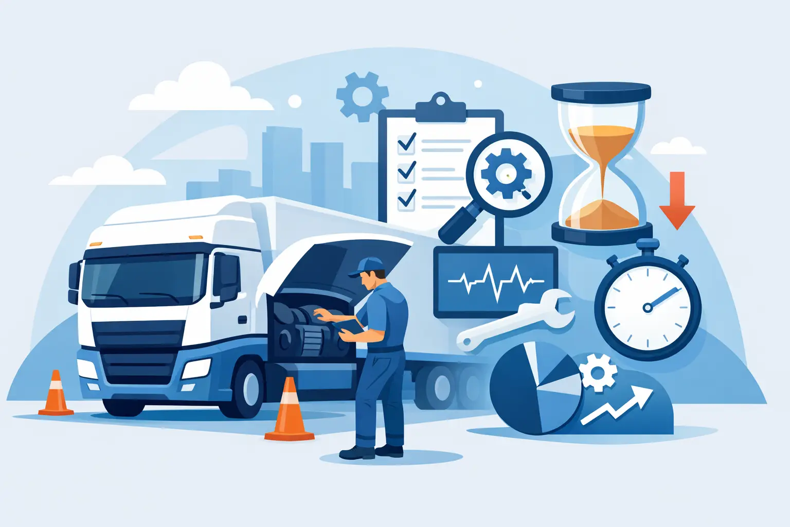 فحص الشاحنات وتقليل التوقف التشغيلي