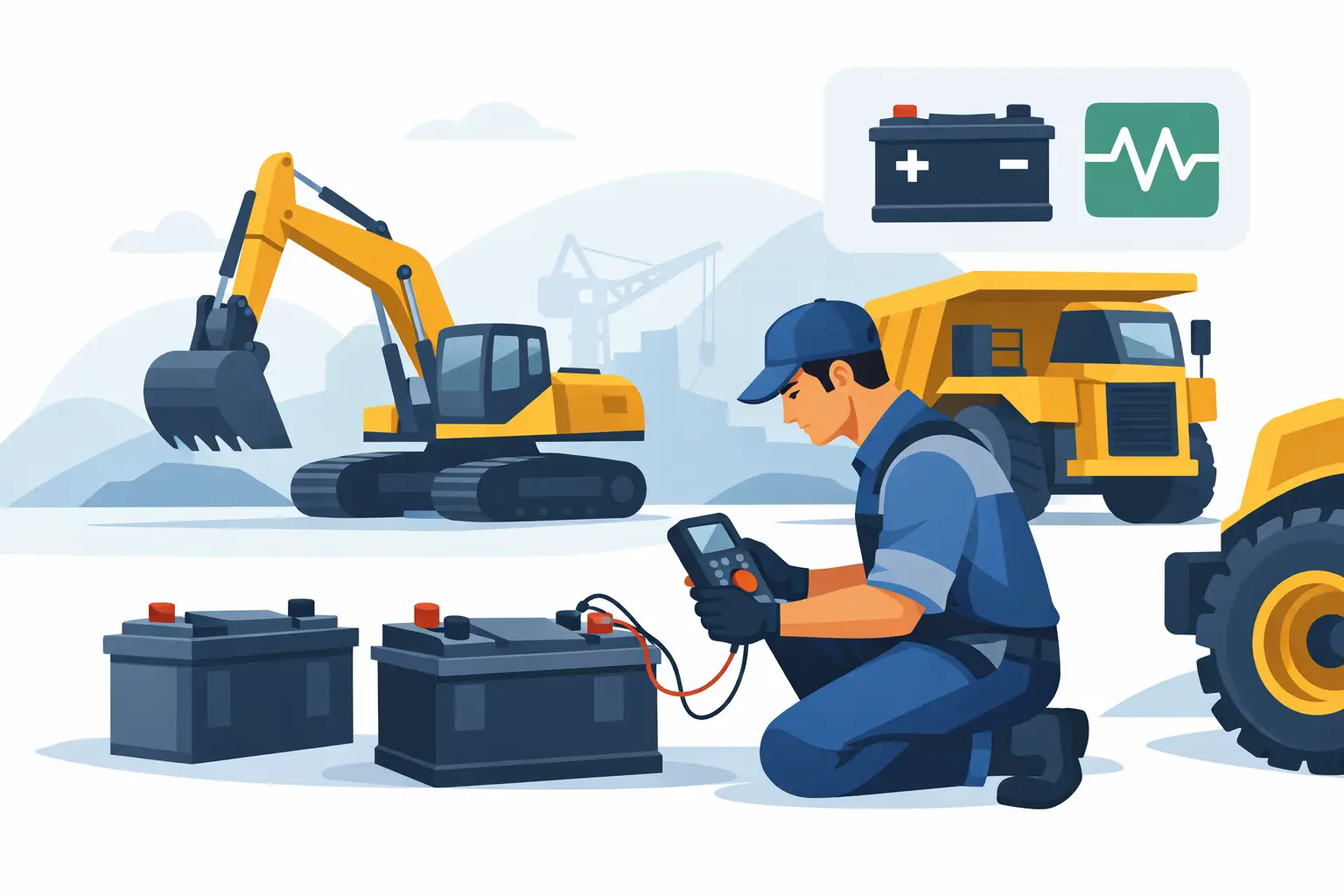 كيفية اختبار بطاريات المعدات الثقيلة عمليًا