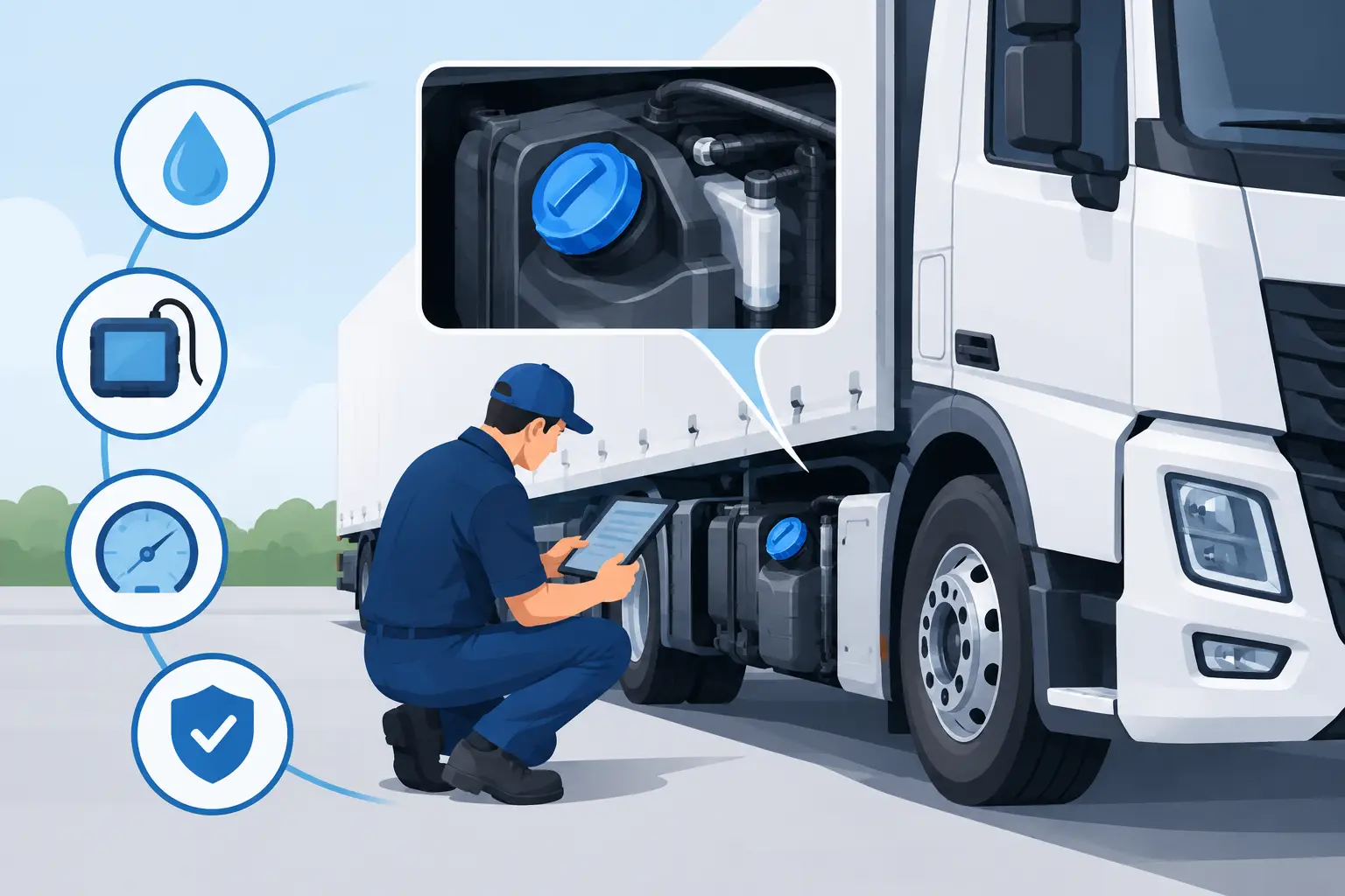 طريقة فحص نظام AdBlue للشاحنات خطوة بخطوة